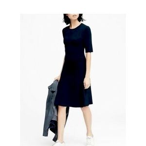 Banana Republic Fit and Flare Black Knit Dress